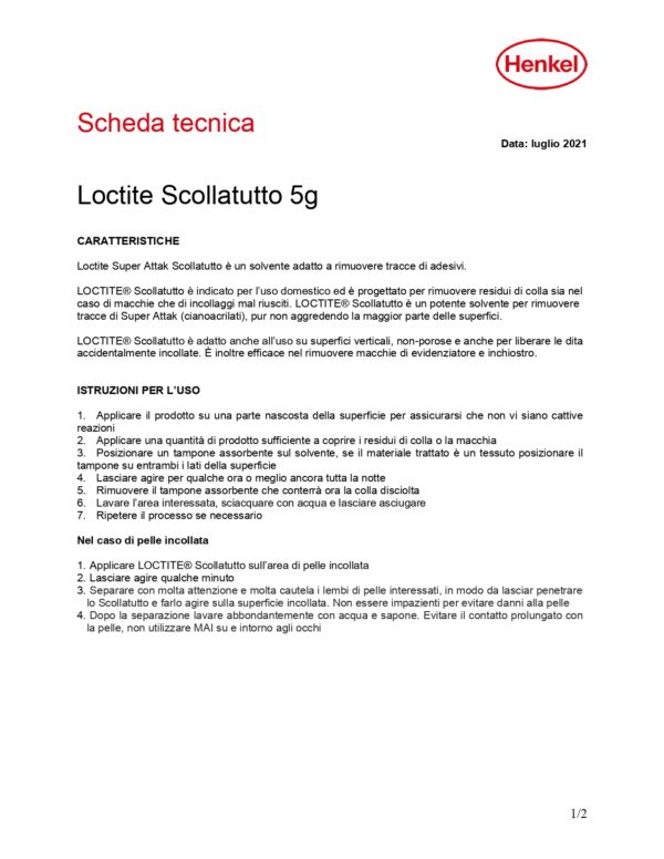 SCOLLATUTTO LOCTITE   5 G - immagine 2
