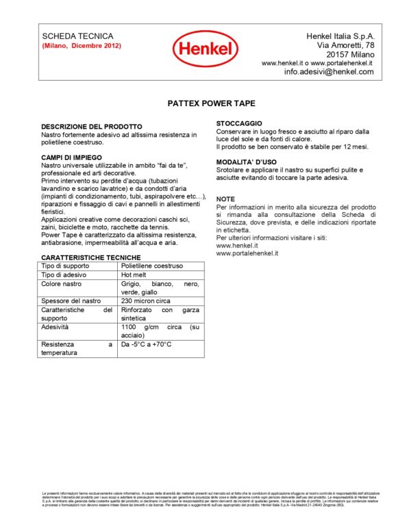 PATTEX POWER TAPE NERO 50MMX10M - immagine 2